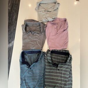 Bundle of 5 Men’s Lululemon Polo short sleeve shirts size large